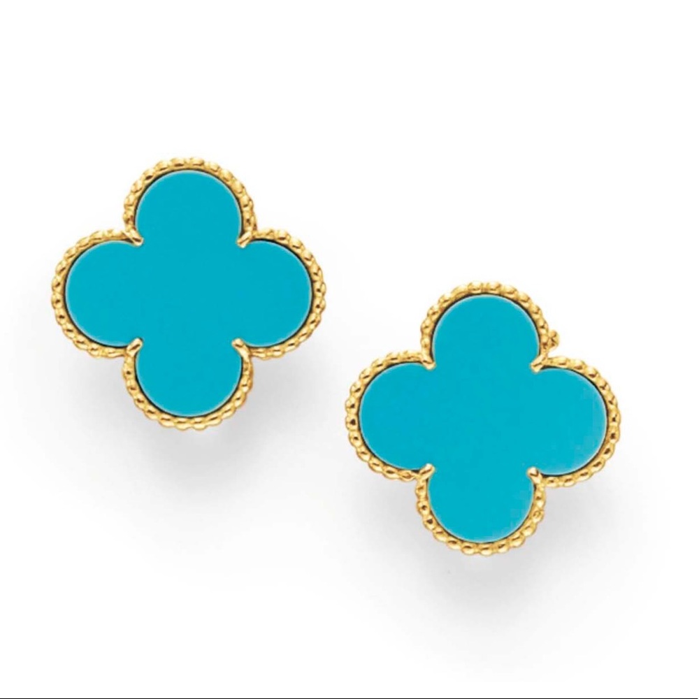 Turquoise clover earrings